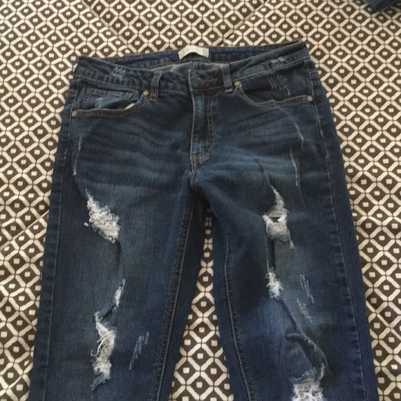 Distressed Boyfriend Jeans - Picture 1 of 7